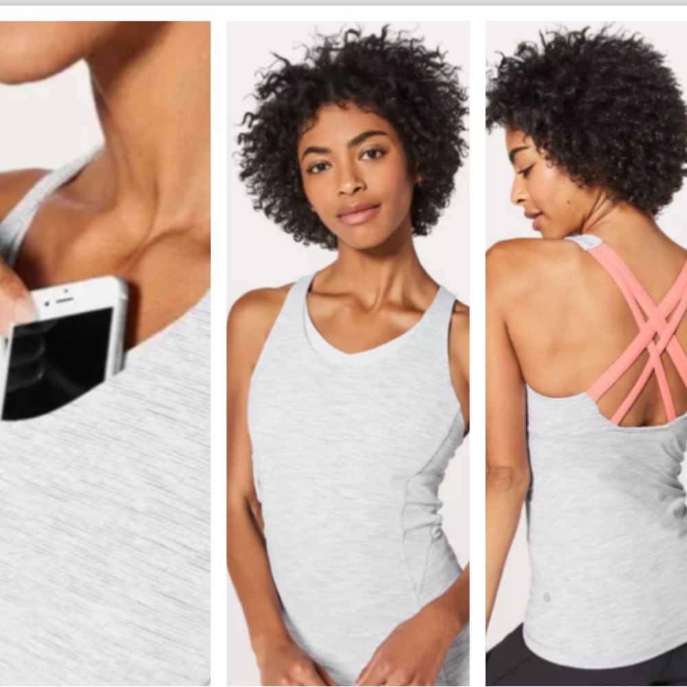 Lululemon Stash N Run Tank, We Are From Space Nimbus Battleship/Light C…